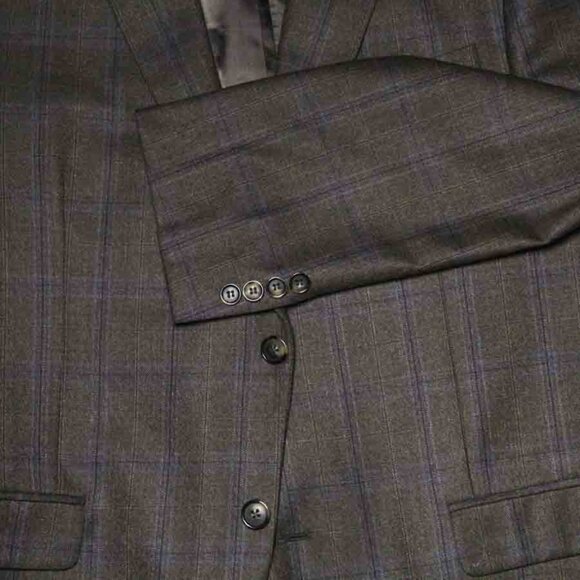 Brooks Brothers Wool Blazer Sport Coat Brown Blue Gold Saxon Men's Size 43R - Picture 4 of 5